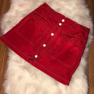 Red high waisted mini skirt💖